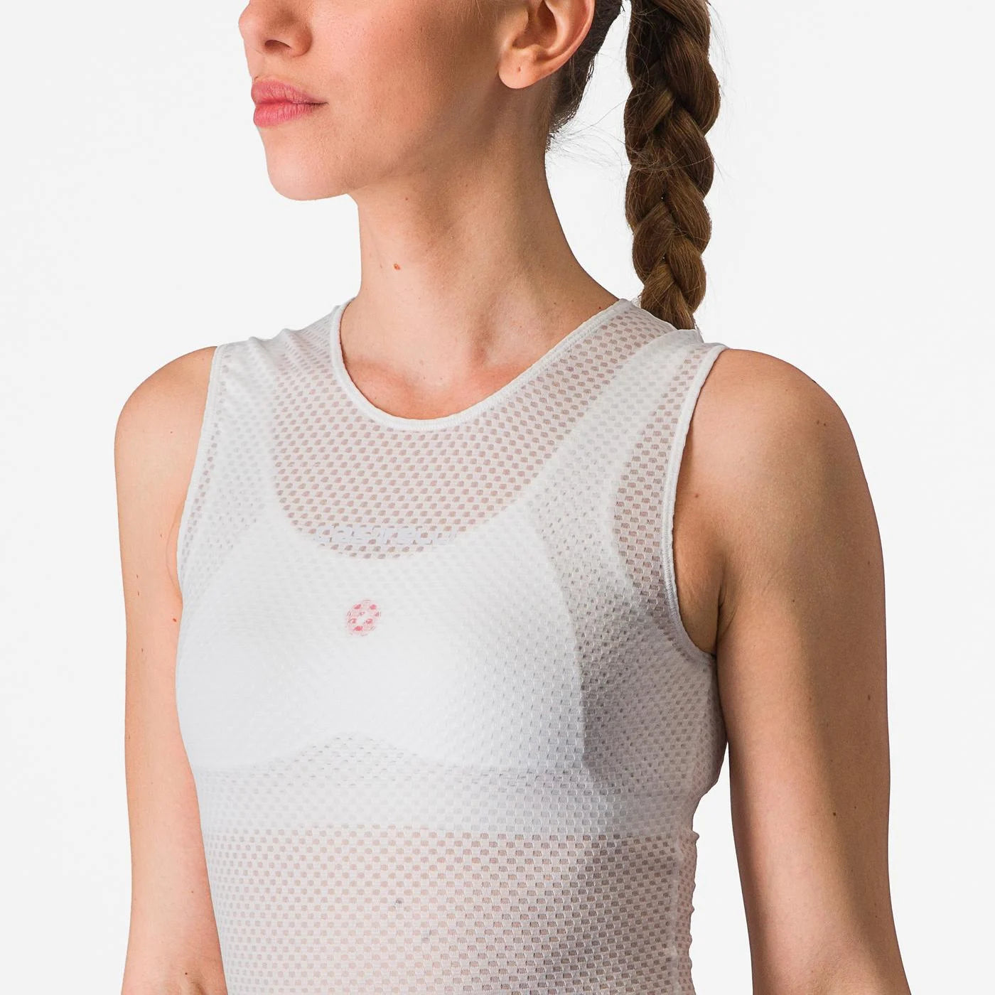 white Pro mesh sleeveless  W