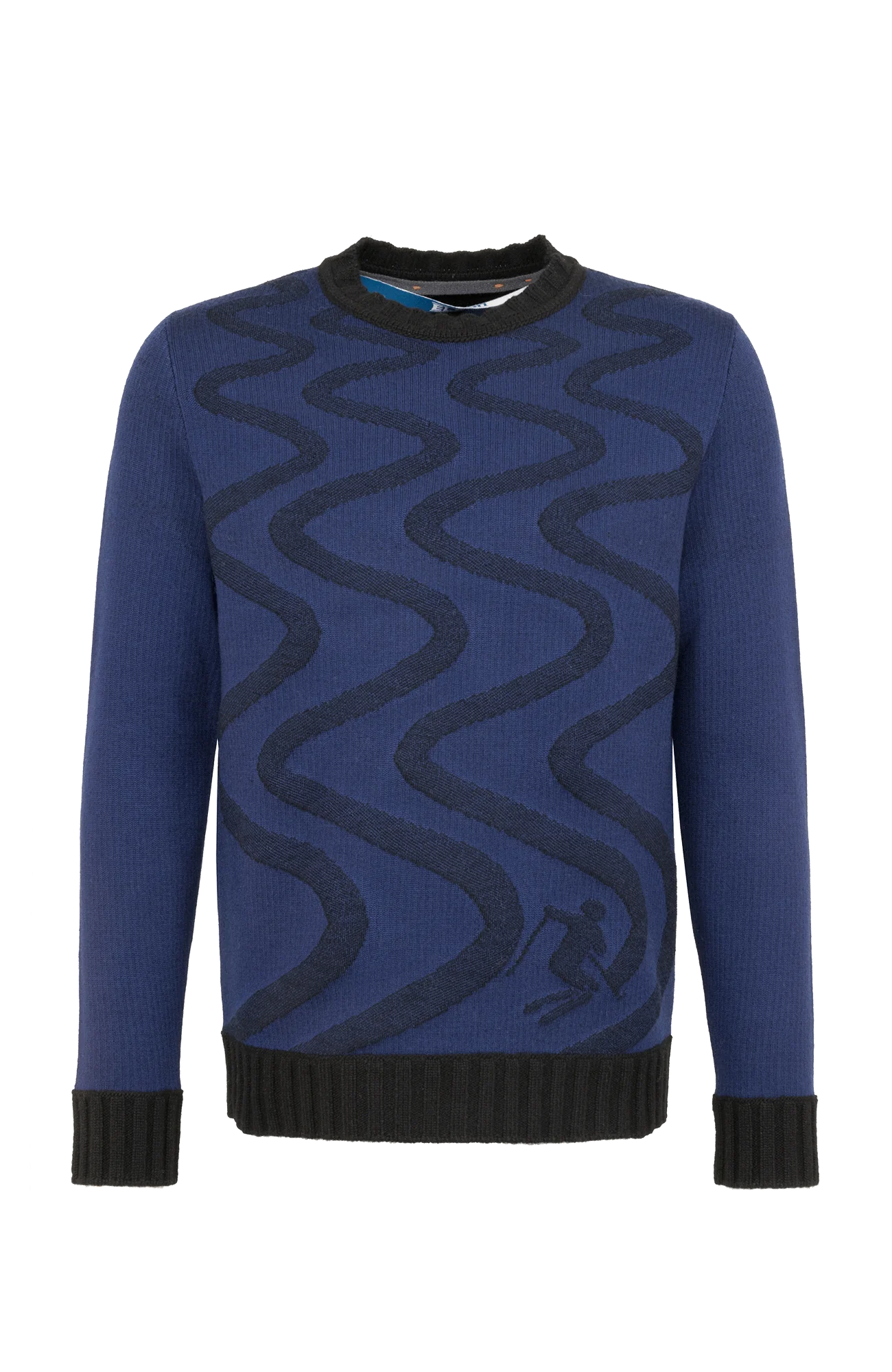 Kaprun Sweater With Snow Tracks Motif M
