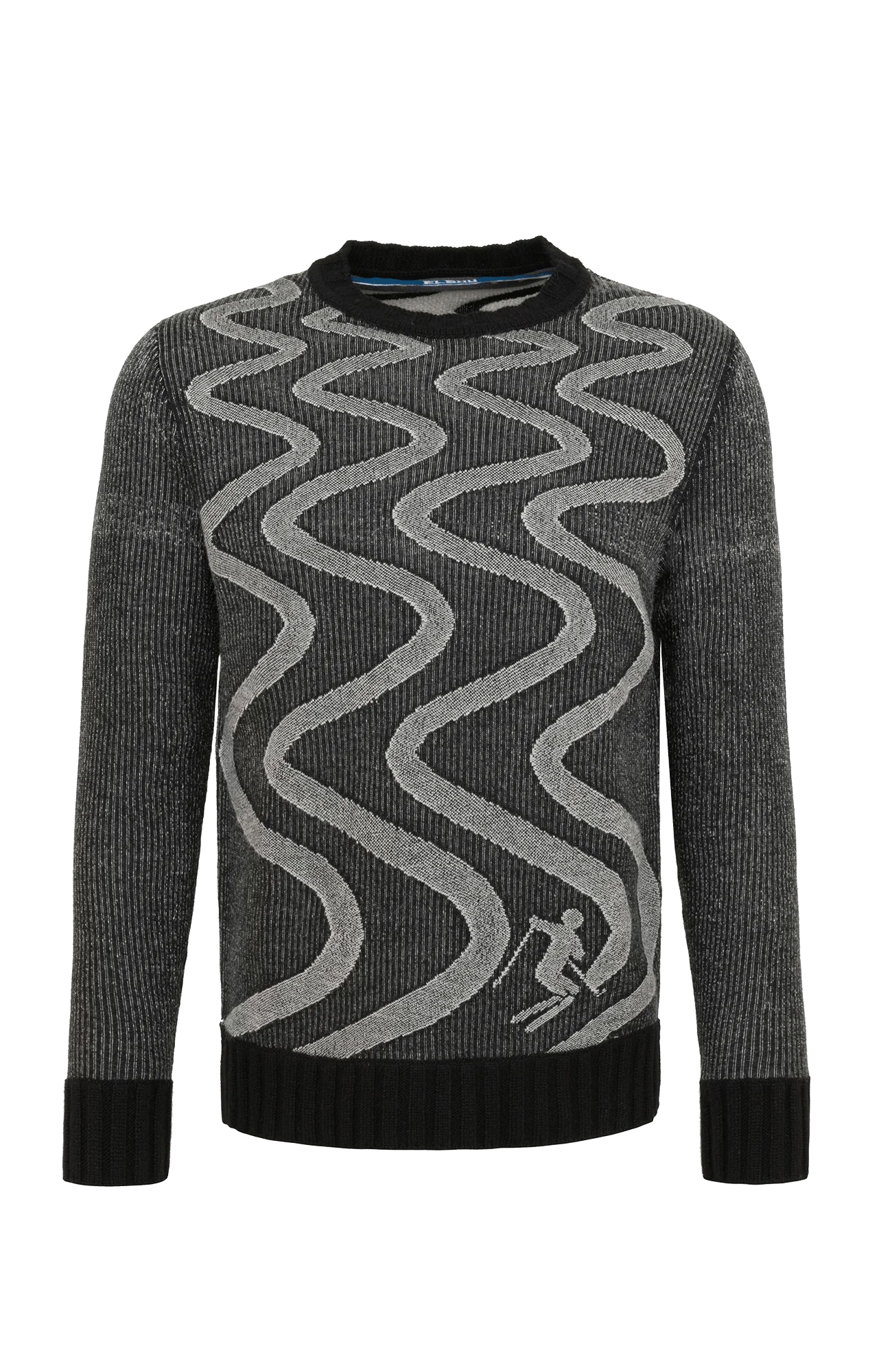 Kaprun Sweater With Snow Tracks Motif M
