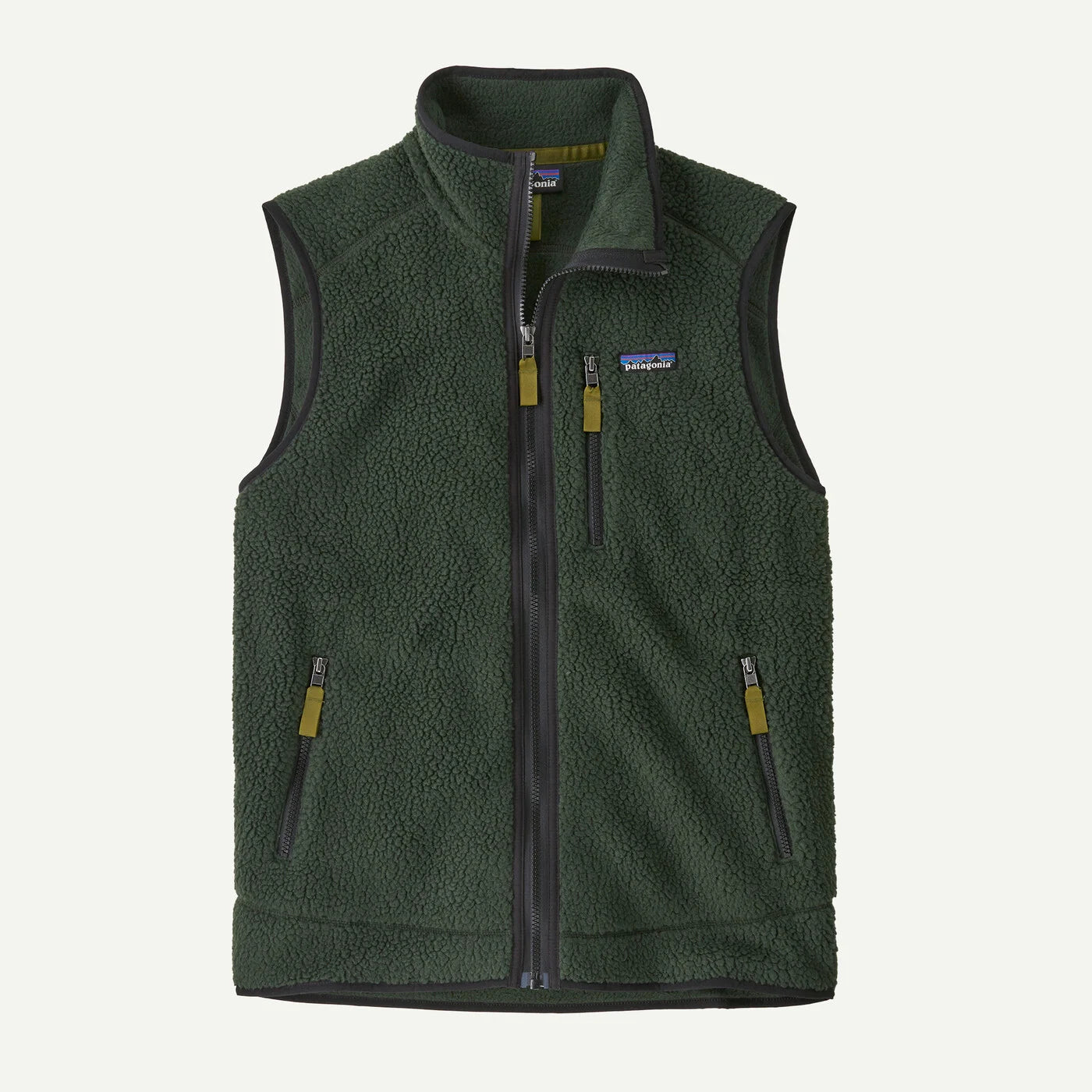 old growth green Retro Pile Vest Man