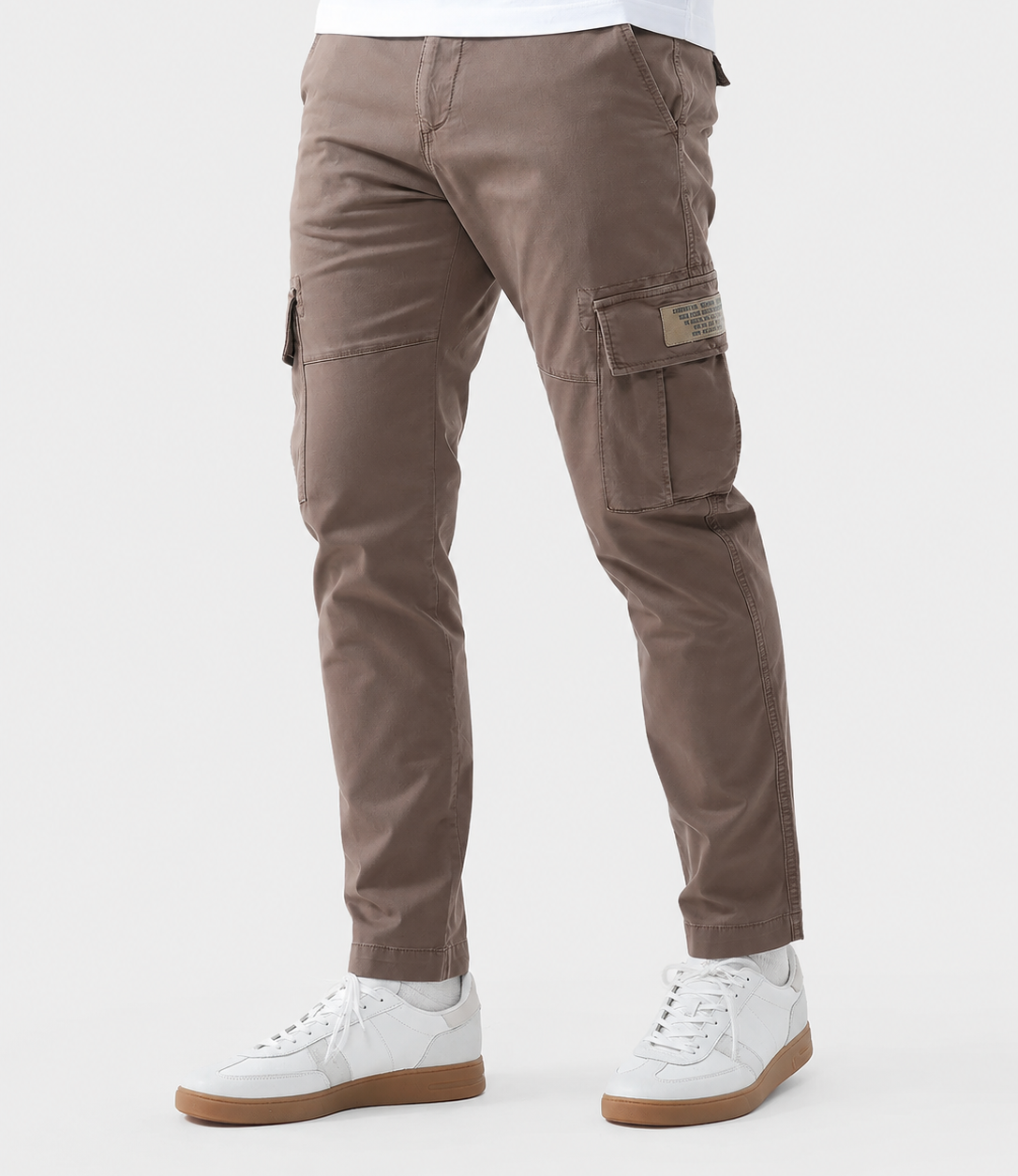 Comfort-fit Cargo Cotton Twill Trousers Man