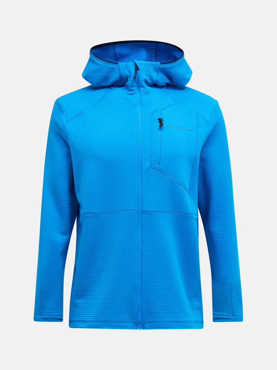brilliant blue Trail Polartec Zip Hood Man