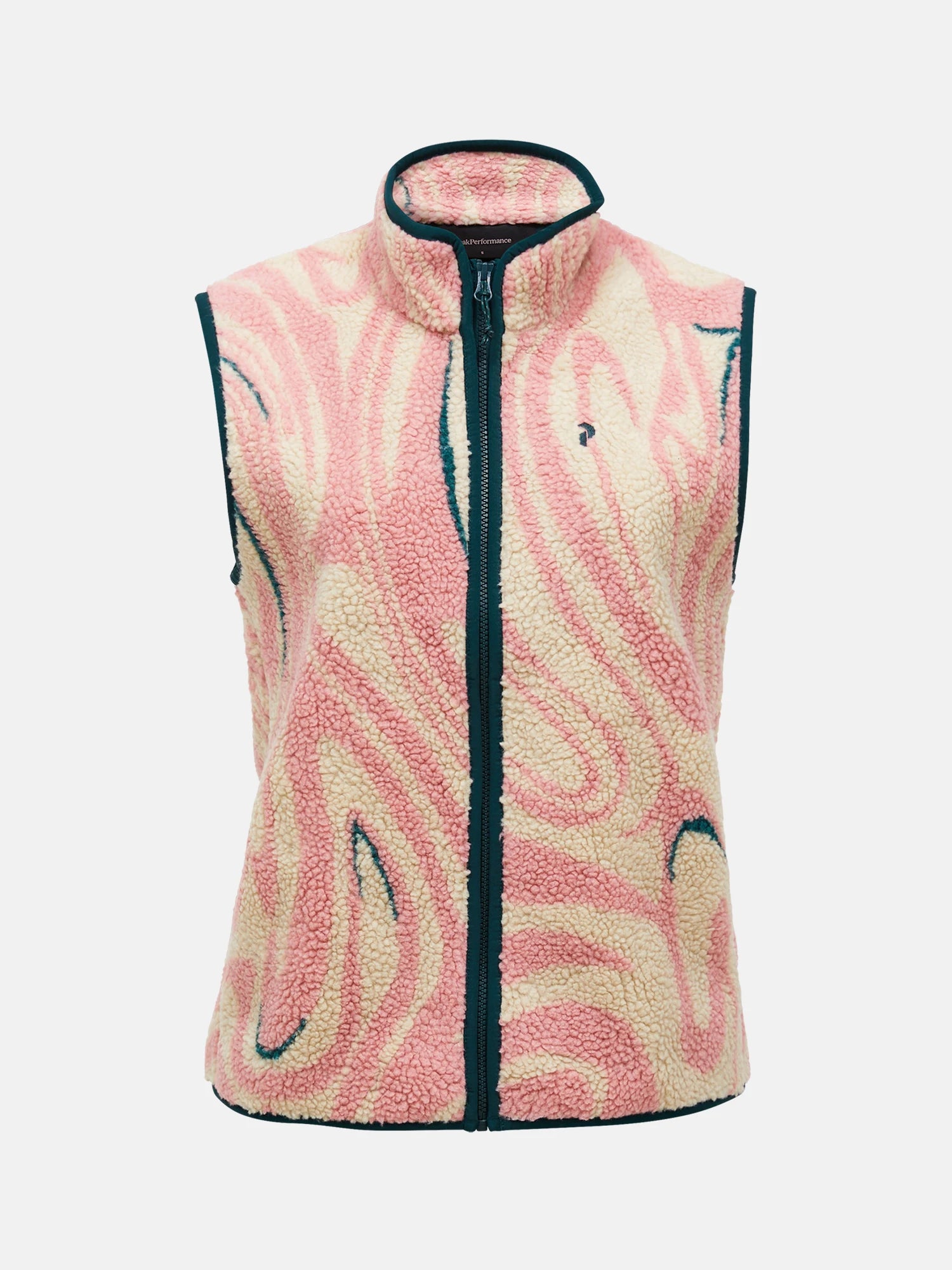 topo swirl Graphic Pile Vest Wmn
