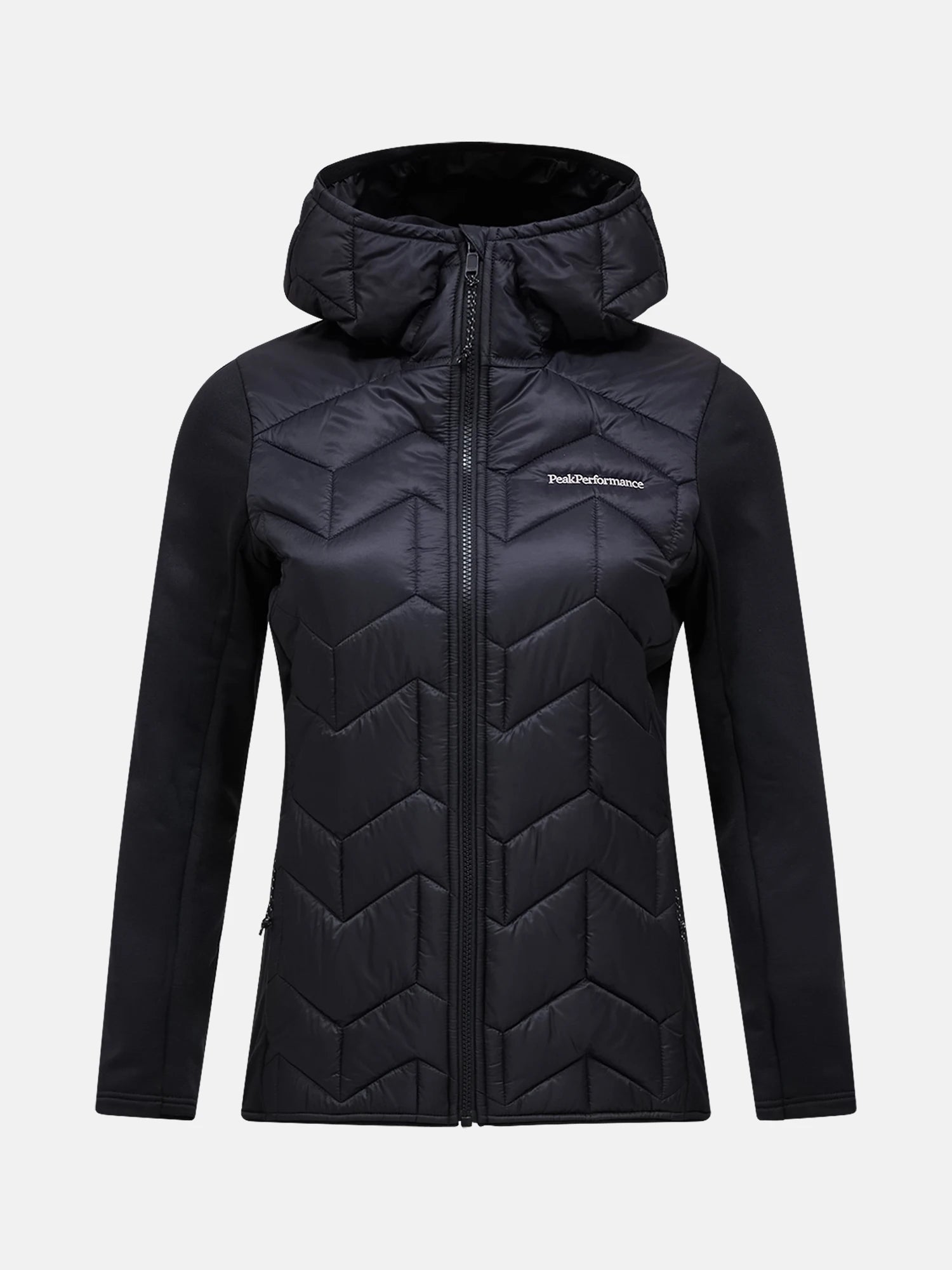 black Elevate Insulated Hybrid Hood Jacket Wmn