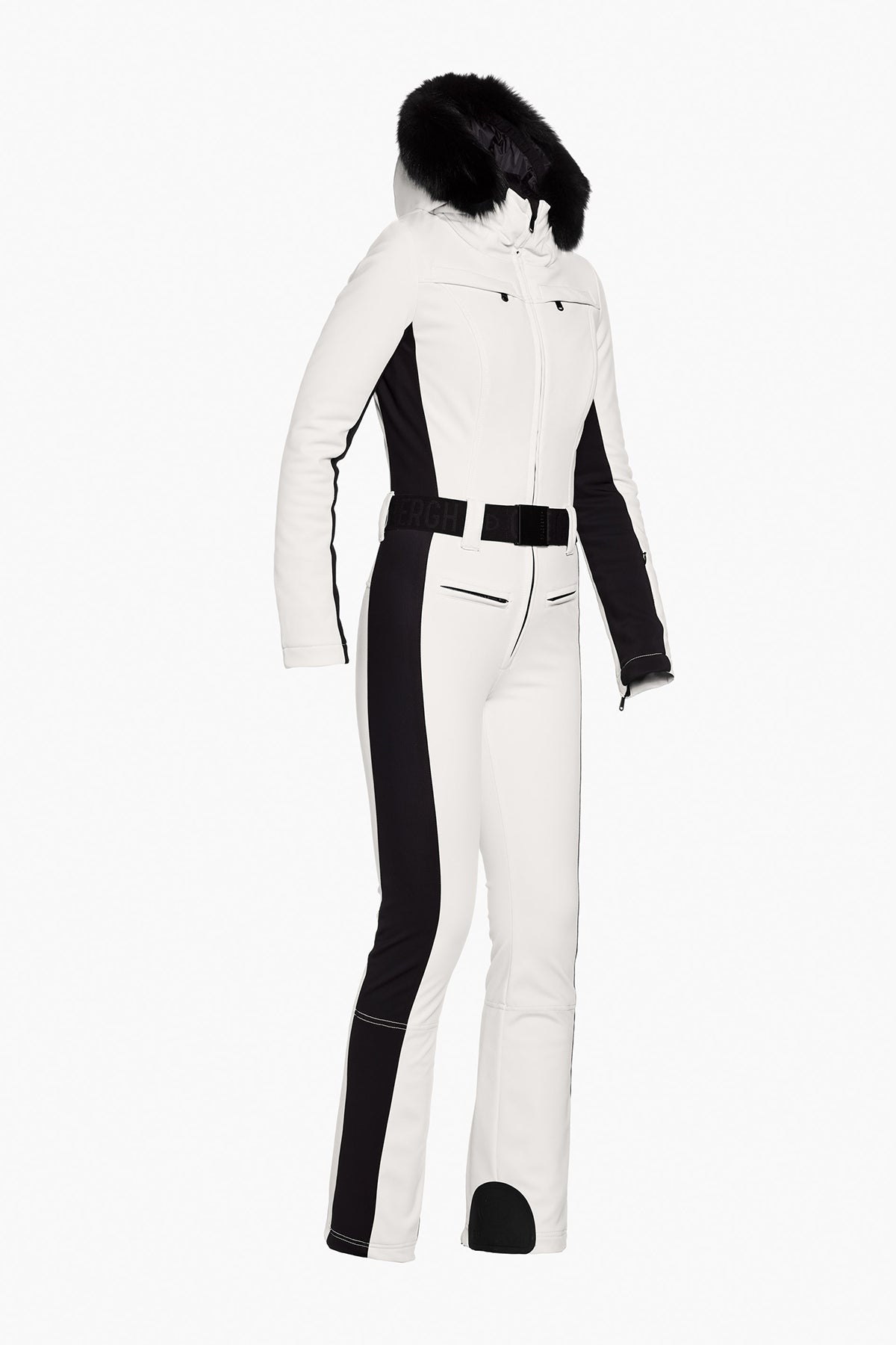 snow white Parry Ski Suit Faux Border Wmn
