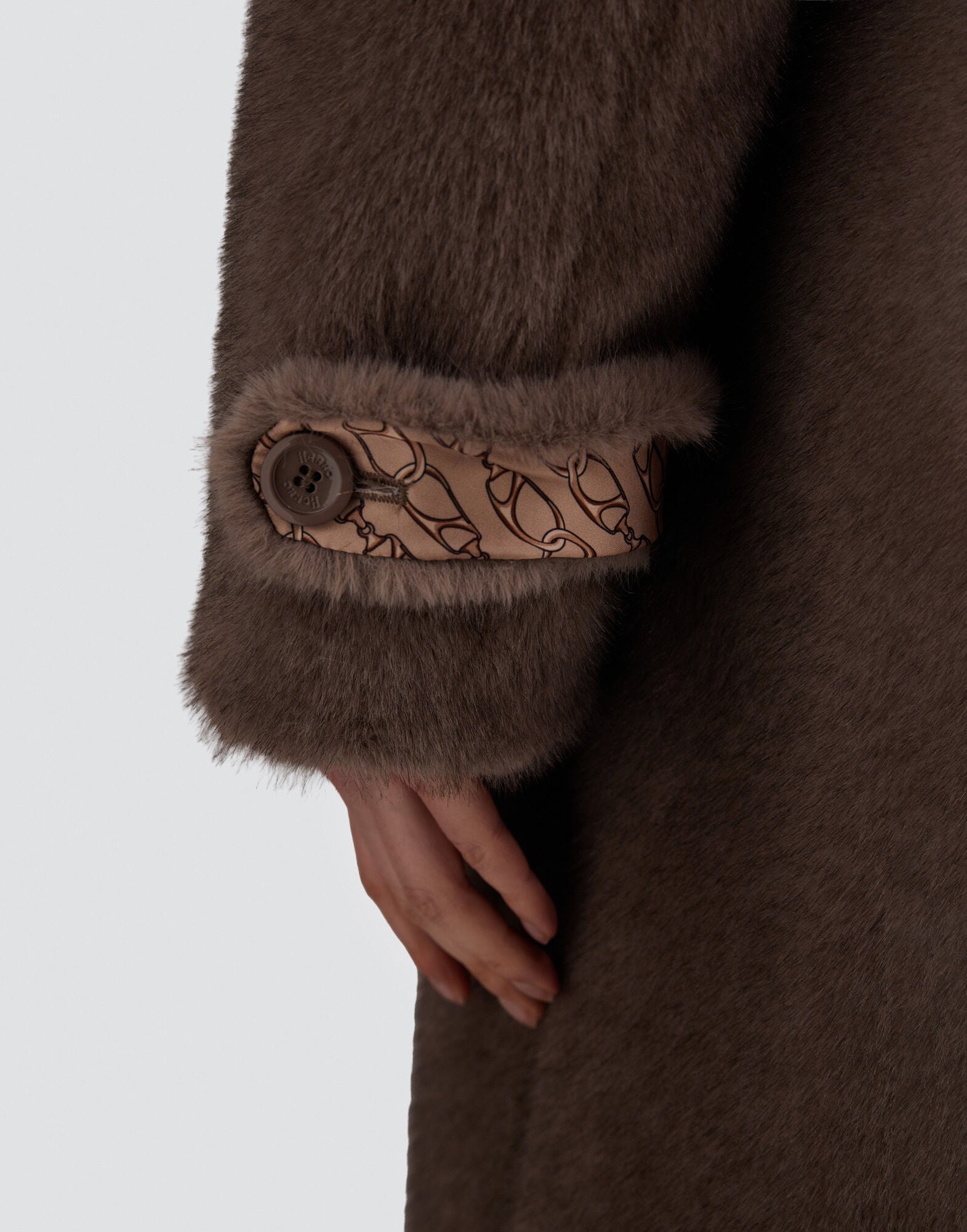 Coat In Melange Faux-Fur Wmn