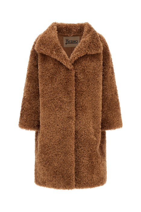 Coat in Curly-Effect Faux Fur Wmn