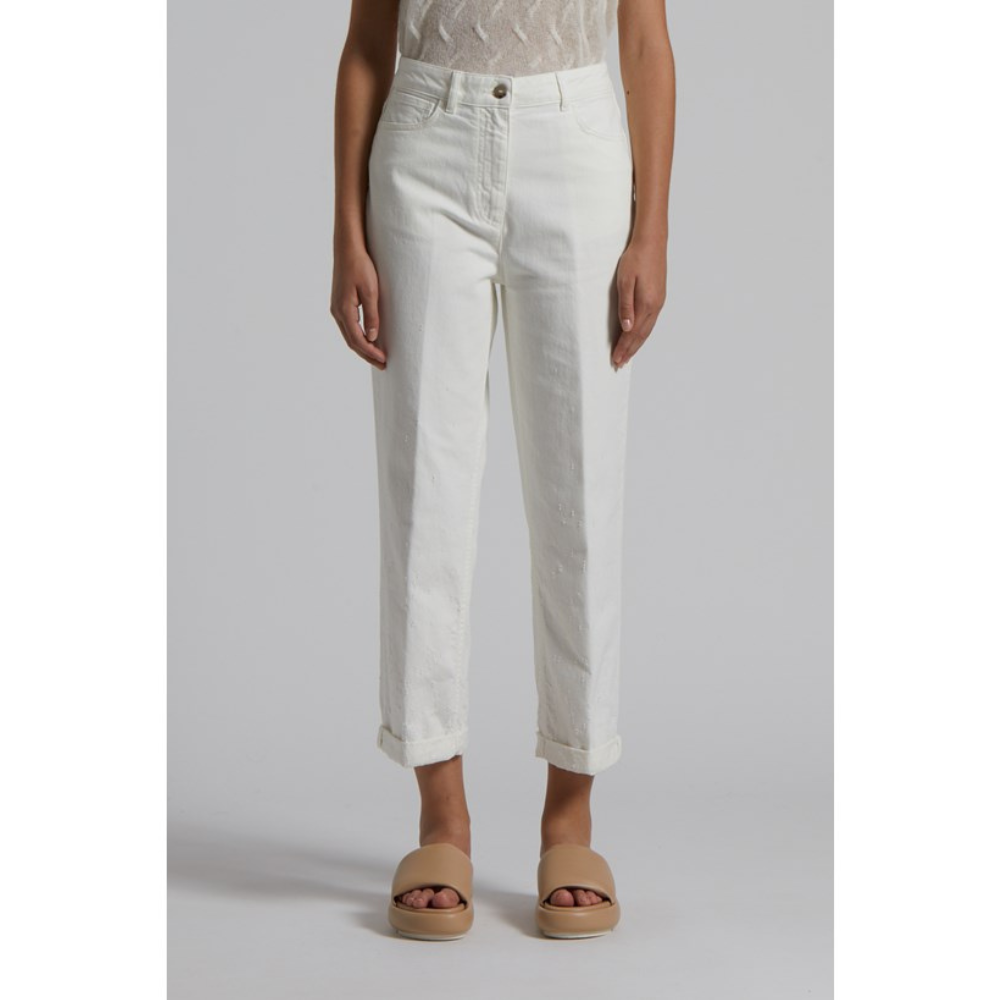 Pantalone Denim Bianco W