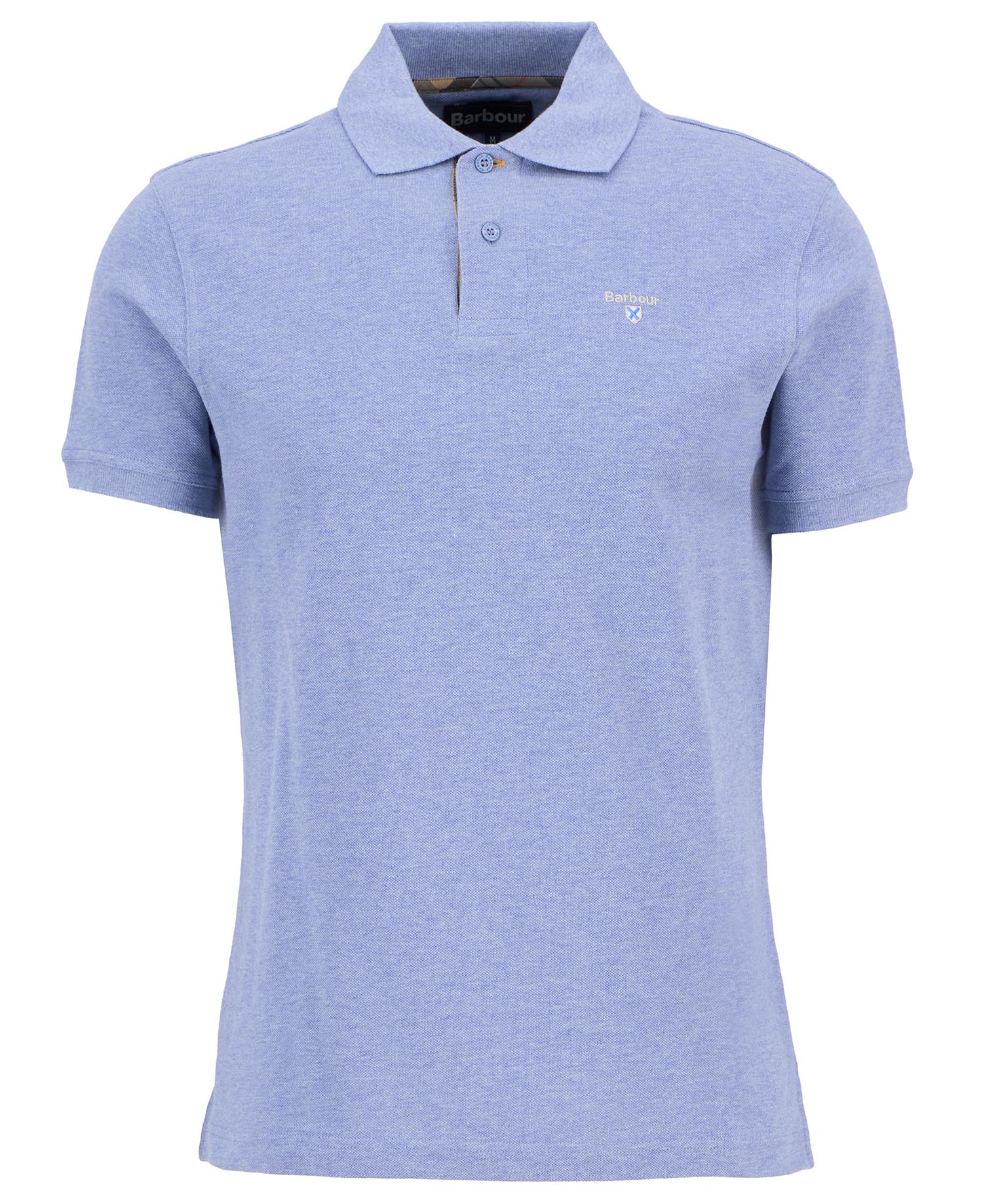 sky marl Tartan Pique Polo Man