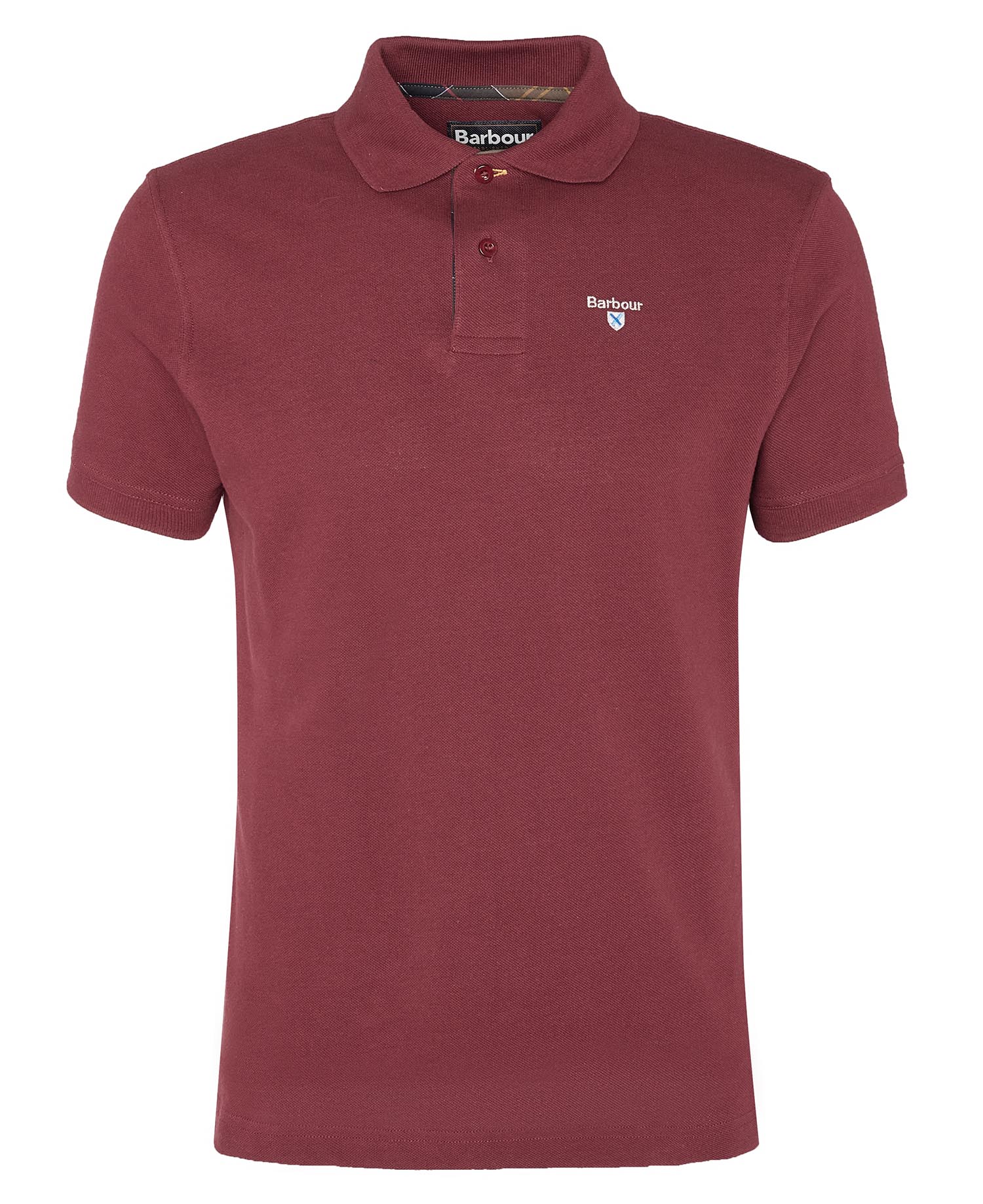ruby Tartan Pique Polo Man