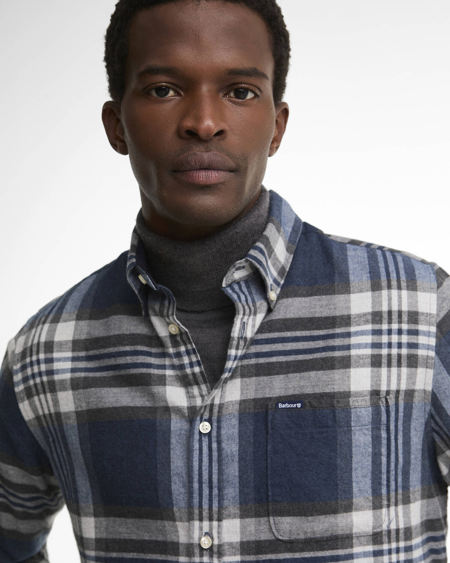 grey marl Dovedale Tailored Chek Shirt Man