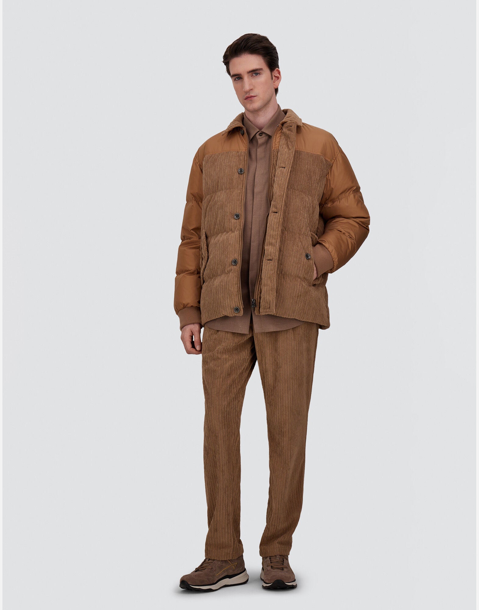 Jacket in Corduroy and Nylon Chamonix Man