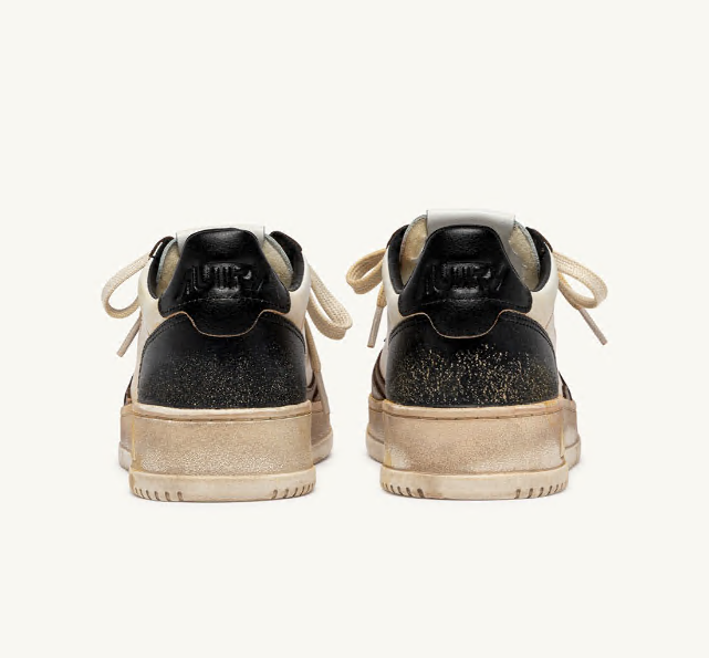 Medalist Low Super Vintage White, Black, Malt Leather Man