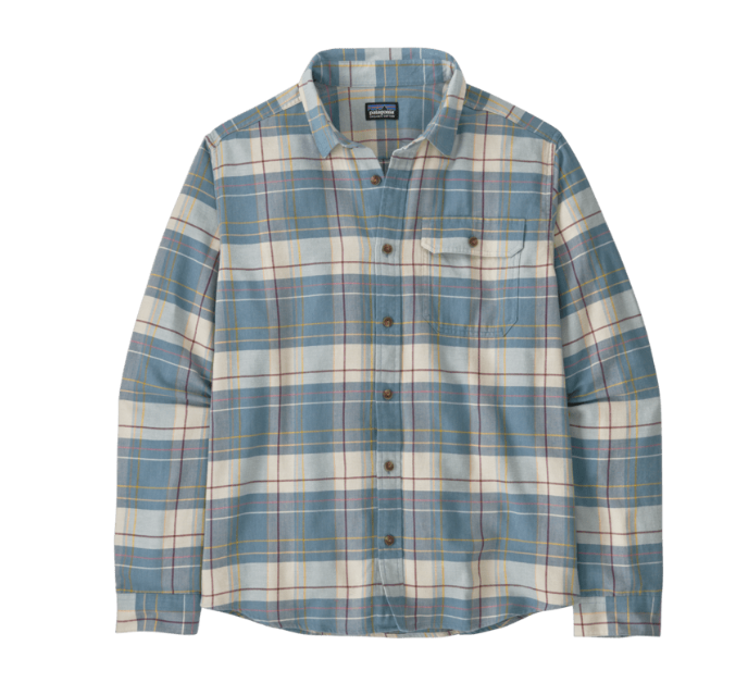 raft/still blue Long-Sleeved Lightweight Fjord Flannel Shirt Man