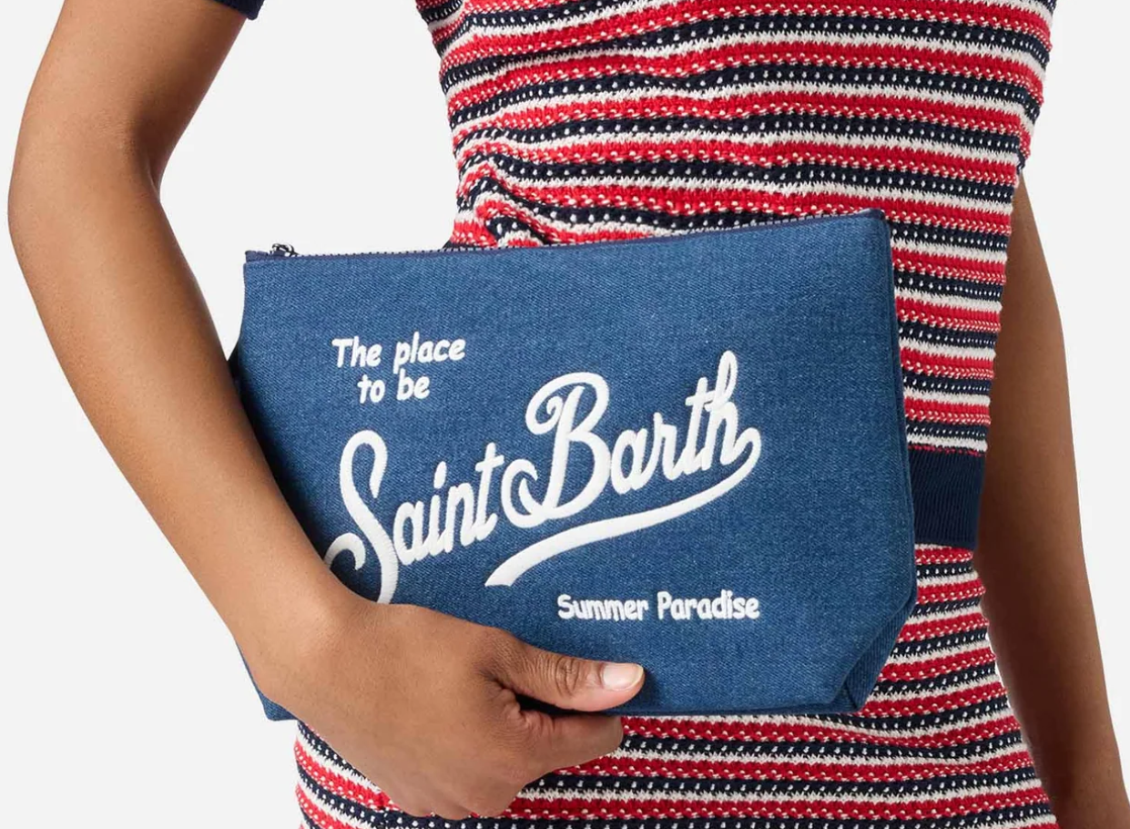 Aline Denim Pochette Dark Blue