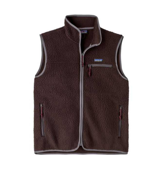 den brown Retro Pile FLeece Vest Man