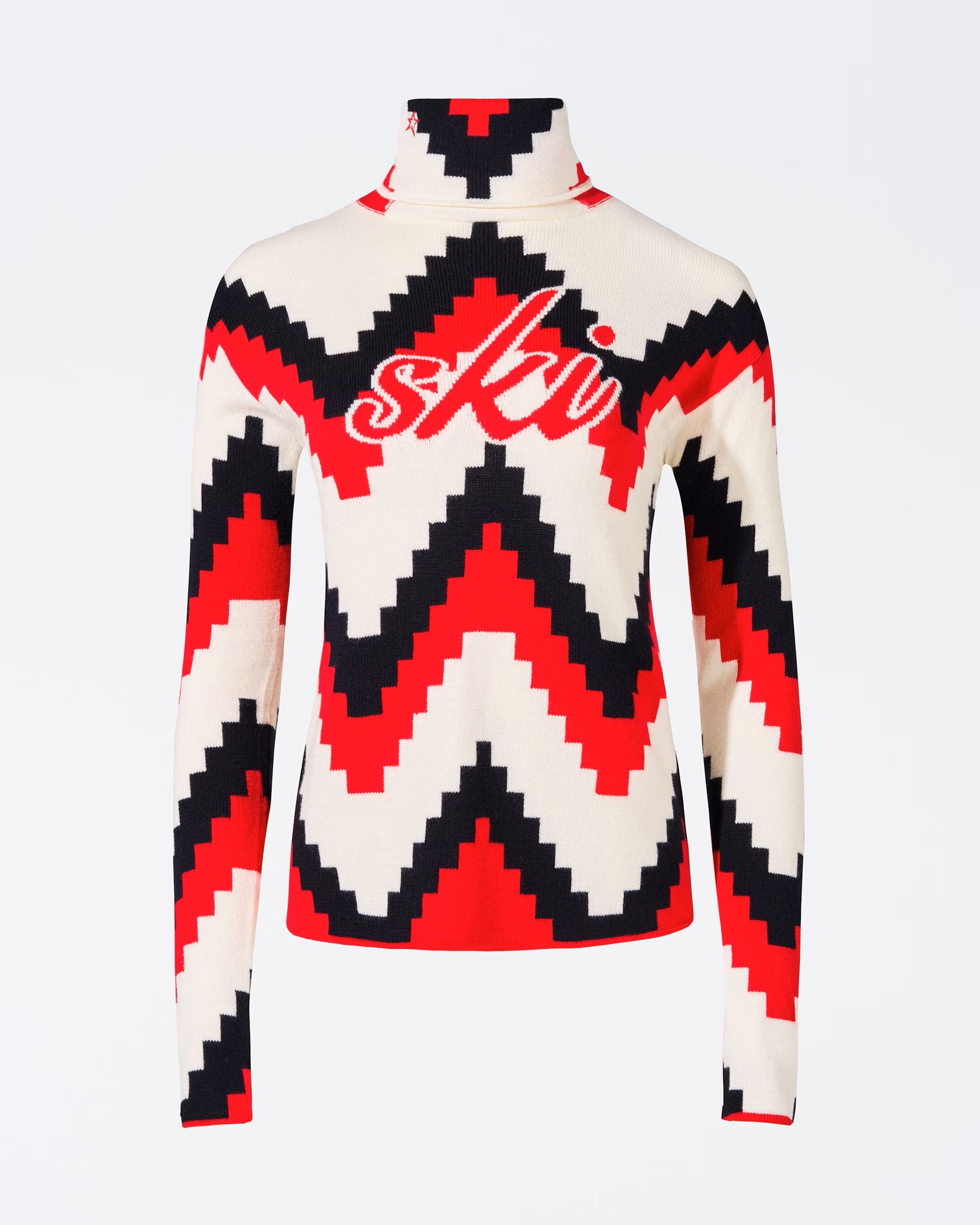Chevron Roll Neck Sweater W