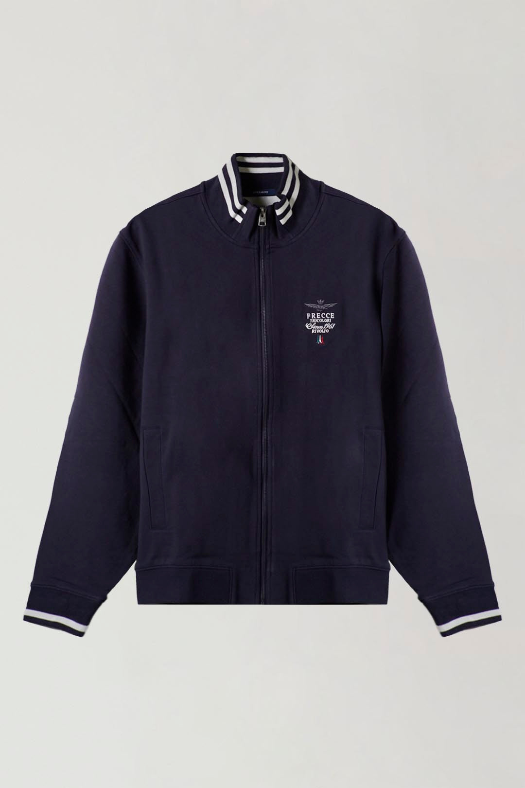 blu navy Embroidered Full-Zip Sweatshirt