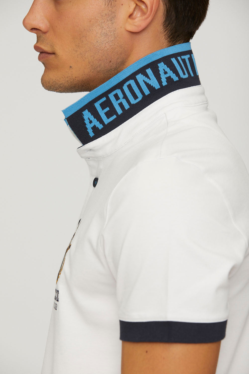 Piqué Polo With Jacquard Undercollar