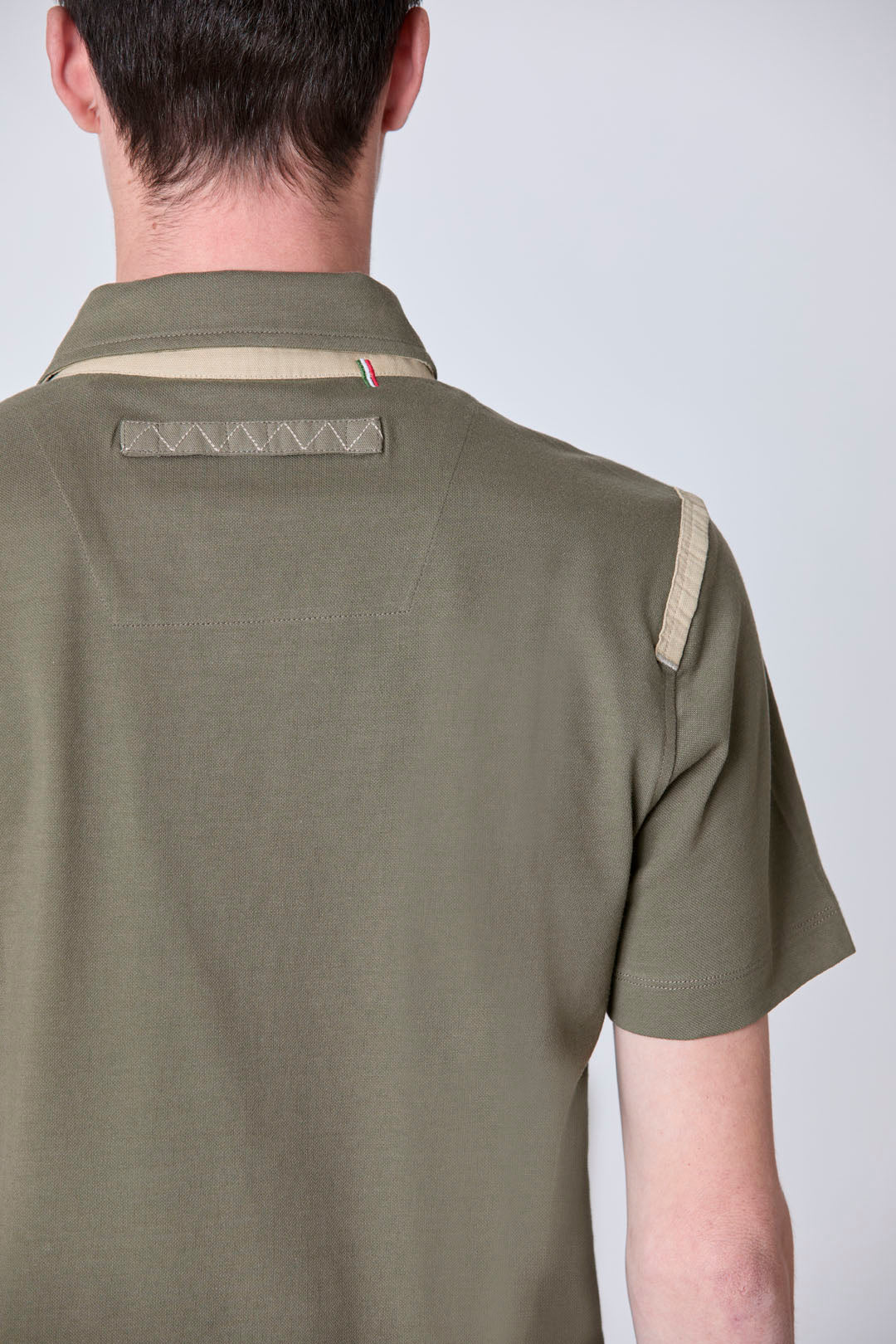 Canvas-Trimmed Embroidered Polo M
