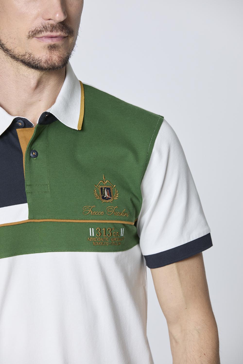 Embroidered Color-Block Polo M