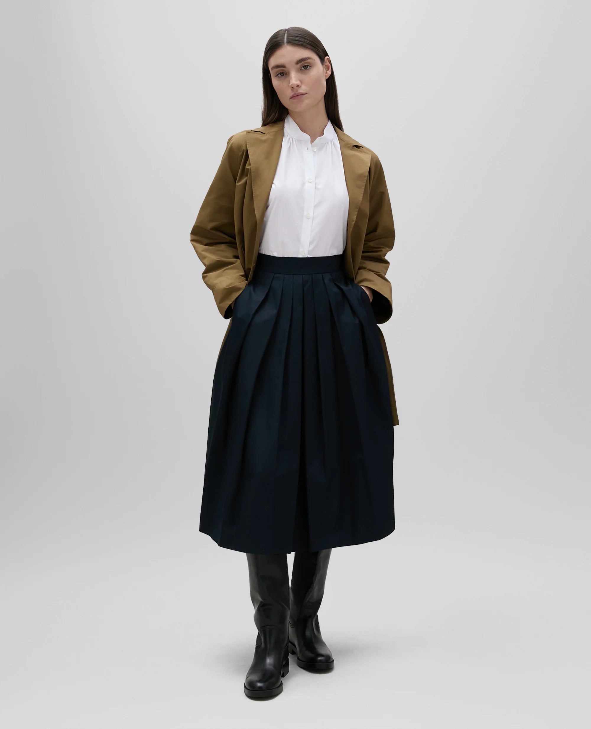 Poplin Shirt With Gathering W
