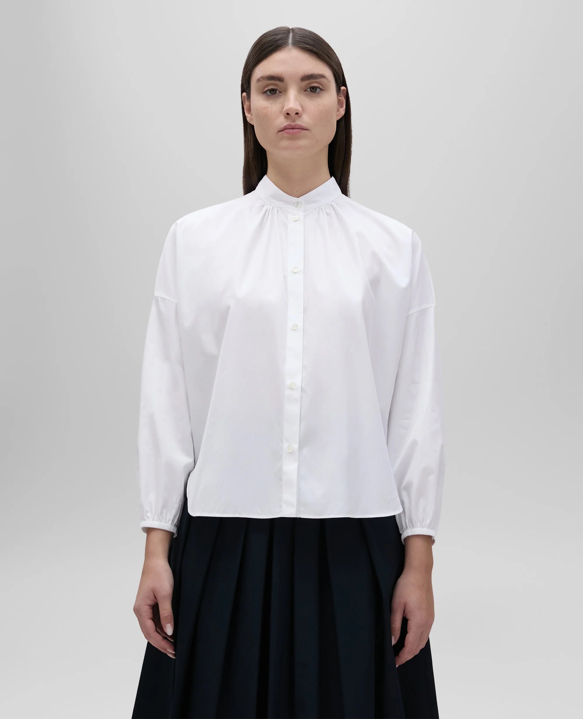Poplin Shirt With Gathering W