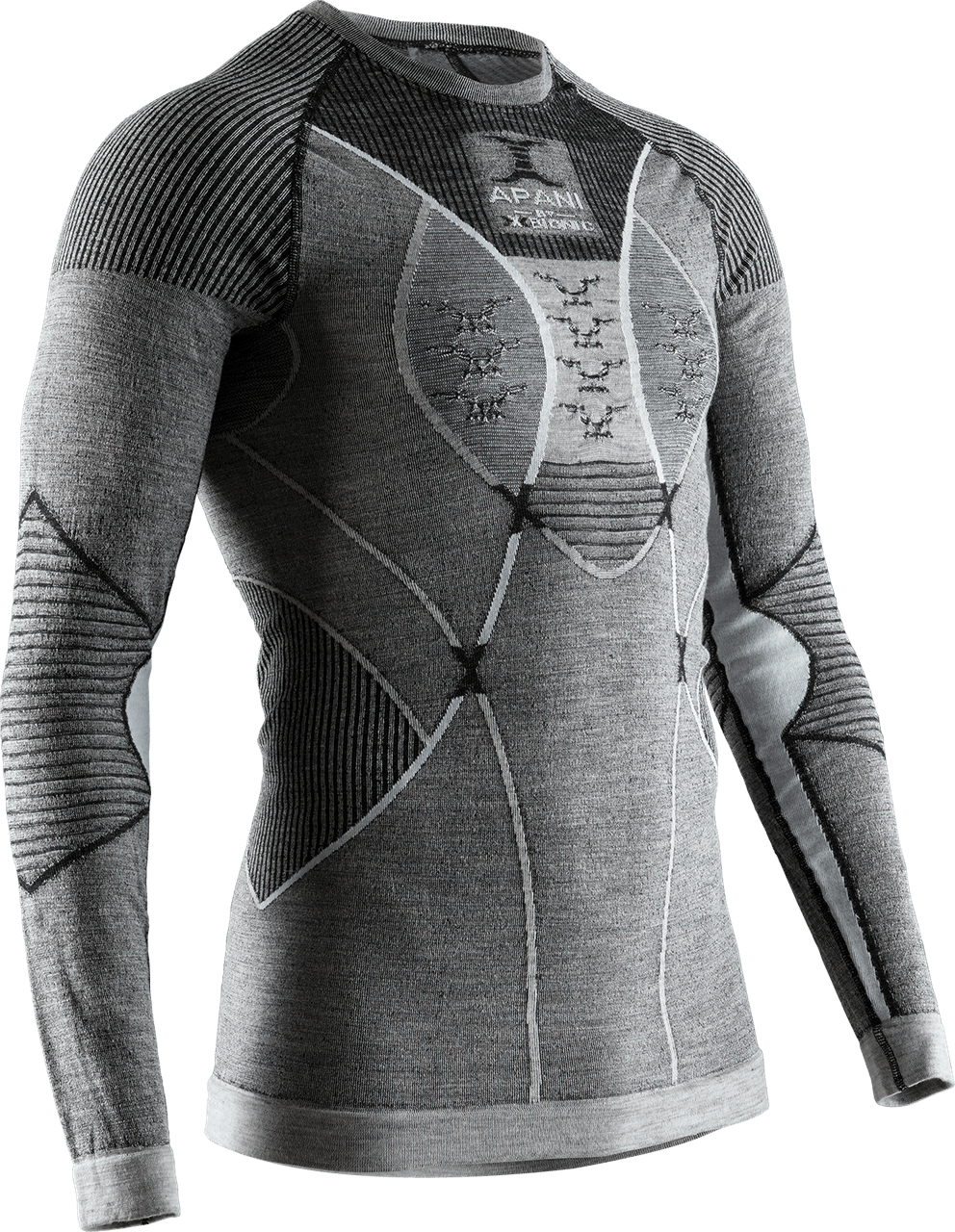 black/grey/white Apani 4.0 Merino Shirt LS Men | BOTËGHES LAGAZOI