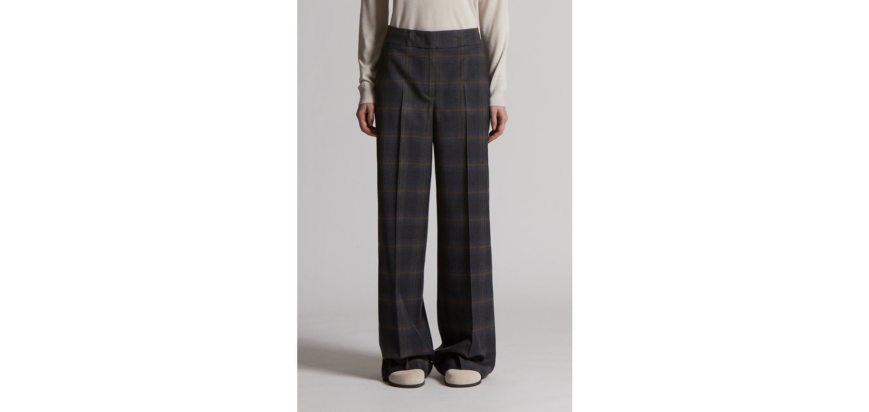 Pantalone Flanella Quadri Lana W