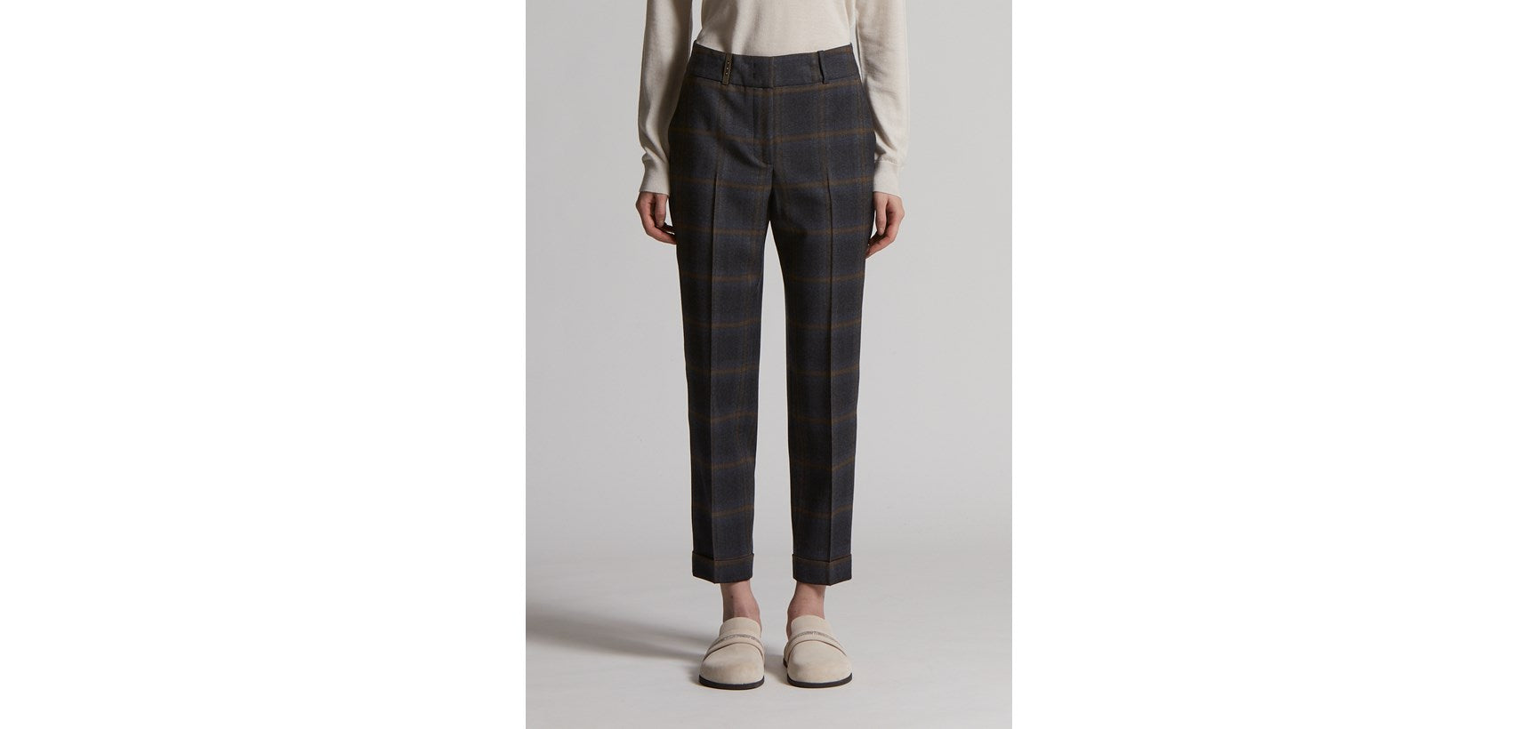 Pantalone Flanella Quadri Lana W