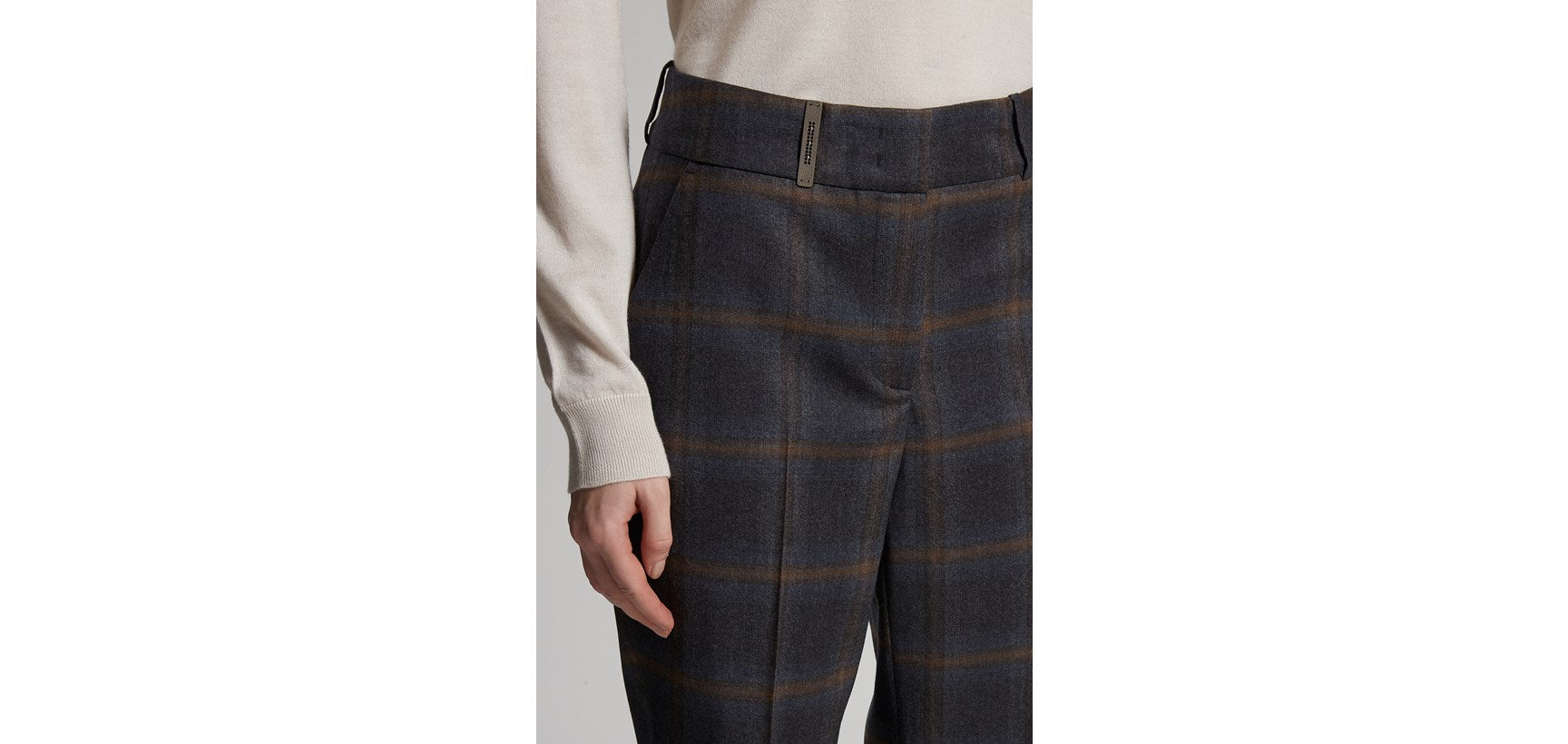 Pantalone Flanella Quadri Lana W