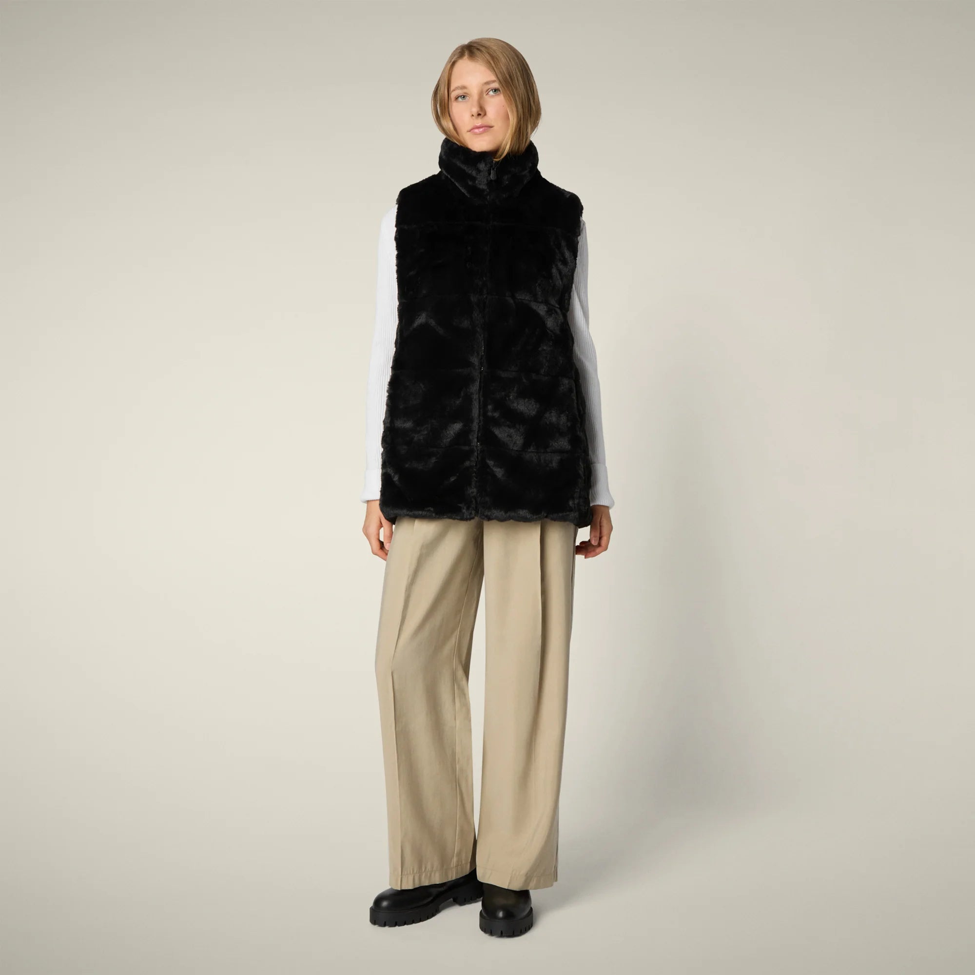 Nives Reversible Faux Fur Vest W