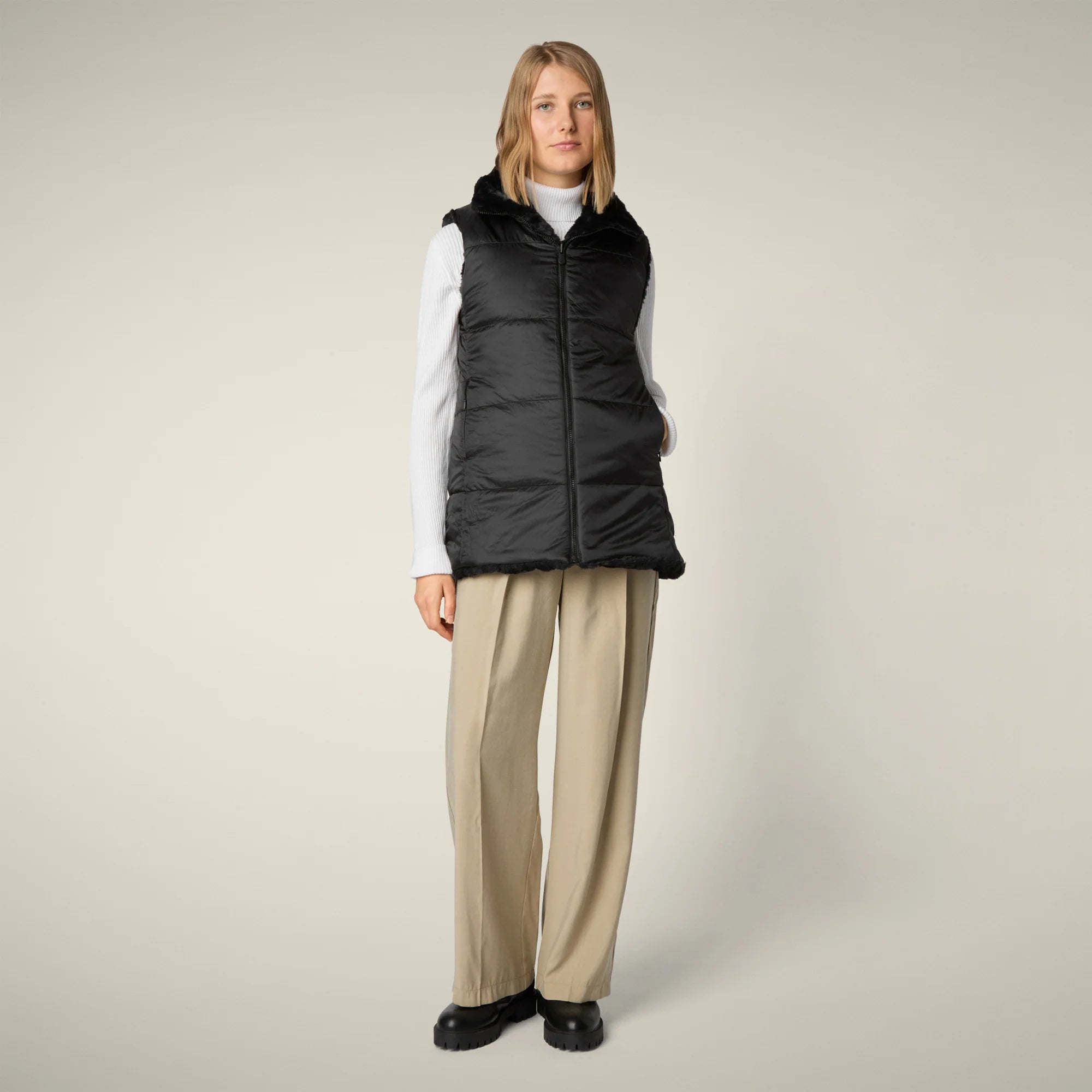 Nives Reversible Faux Fur Vest W