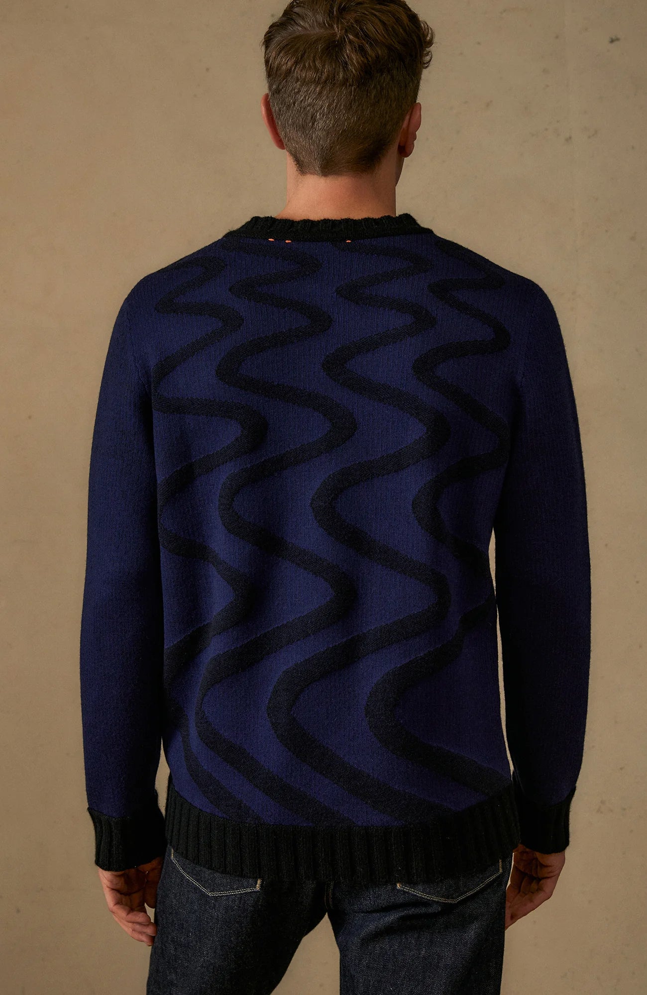 Kaprun Sweater With Snow Tracks Motif M