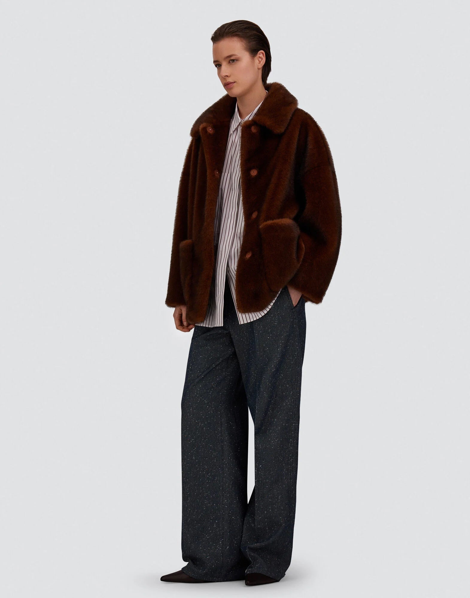 Short Coat Faux Fur Wmn