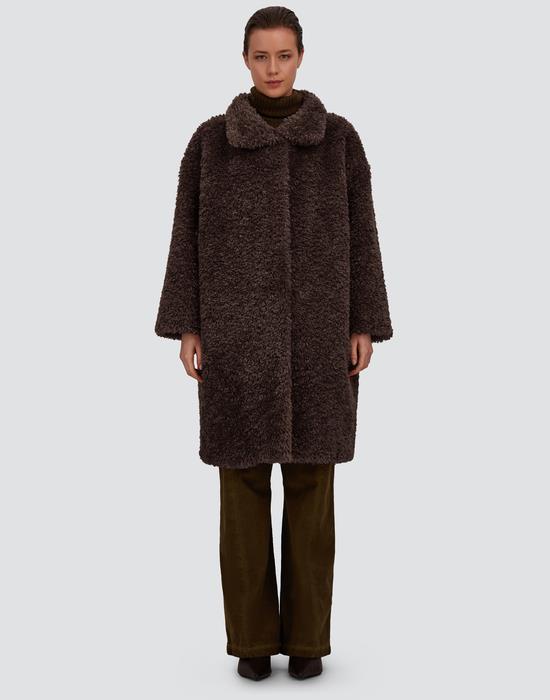 Coat in Curly-Effect Faux Fur Wmn