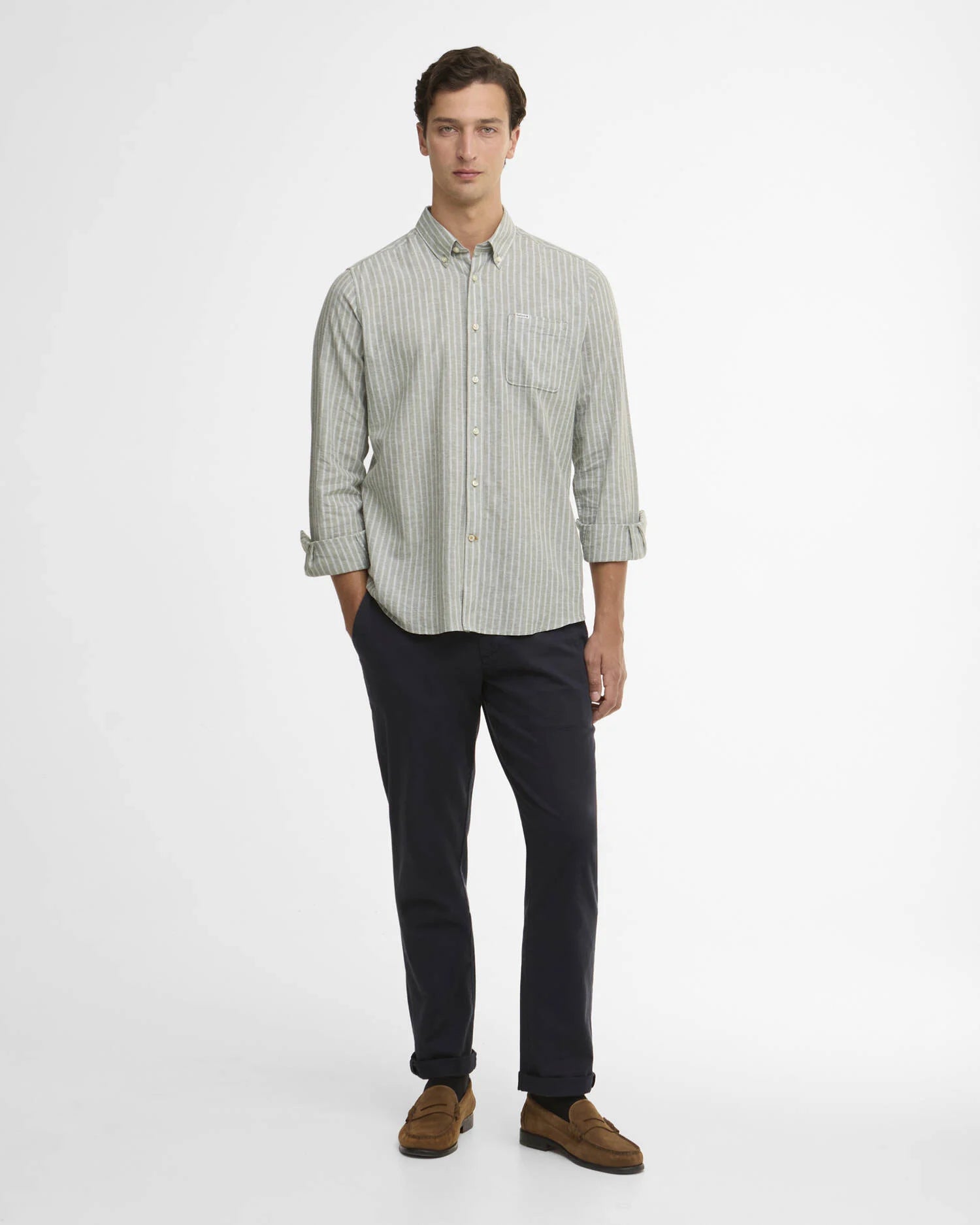Nelson Striped Long-Sleeved Shirt Man