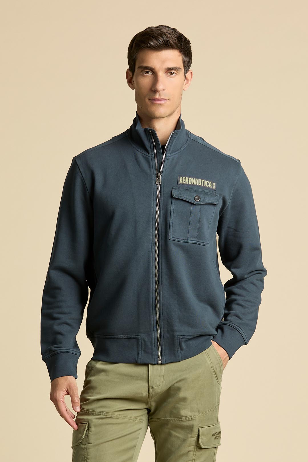 Garment-dyed Sweatshirt With Pocket Man